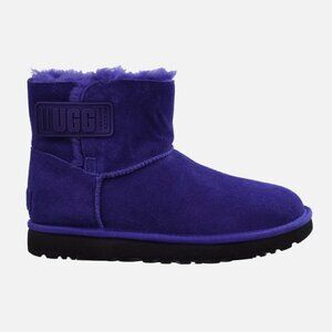 UGG Mini Bailey Logo Strap Winter Ankle Boots in 'Violet Night' Purple Size 7